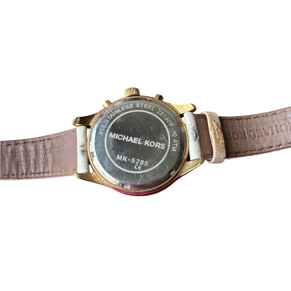 Michael Kors Gold and Cream Chronograph Watch - Picture 5 of 5